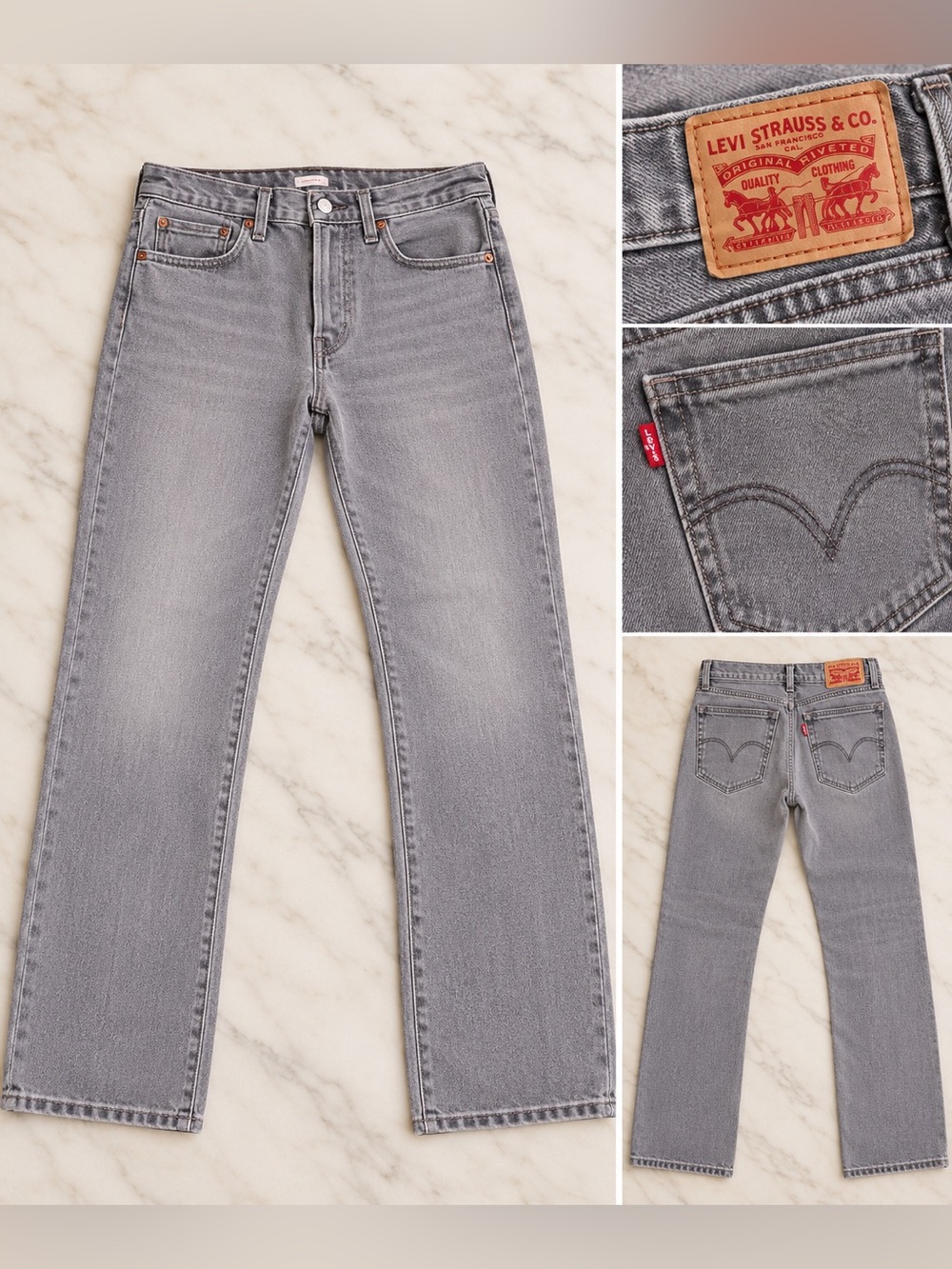 Levi's Gray Straight-Leg Jeans - Subtle Faded Wash